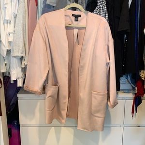 Suede Baby Pink Duster Jacket